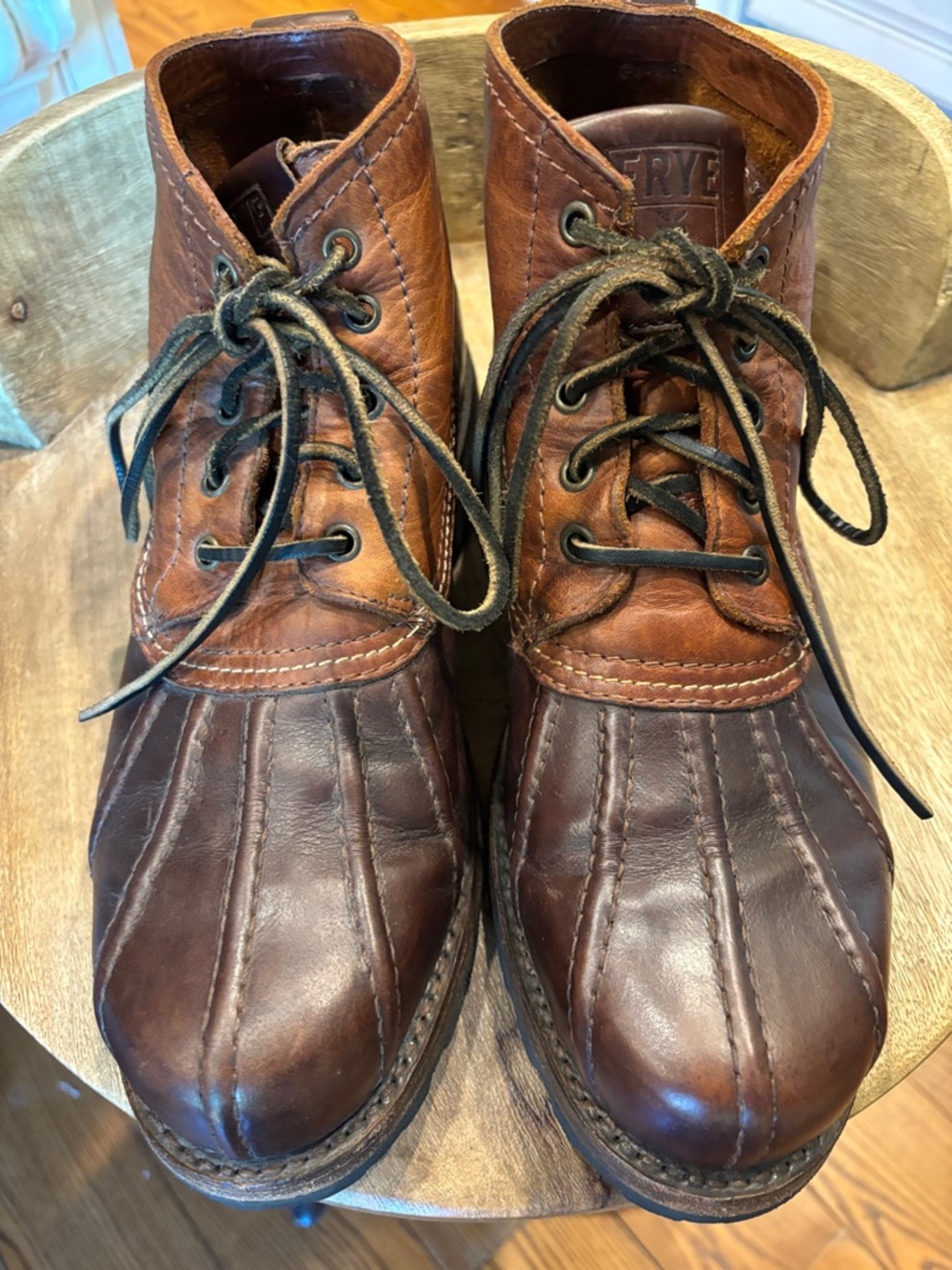 Frye sherling lined men’s lace up leather boot